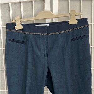 Navy Blue Textured Pants